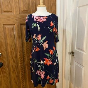 Eliza J Navy Floral Dress